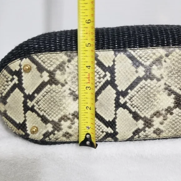 Vintage Brahmin Jute and Snakeskin Hobo bag